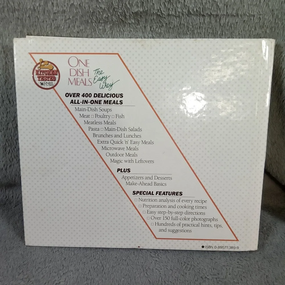 Readers Digest One Dish Meals The Easy Way Cookbook Hardcover 1991 0-89577-389-9